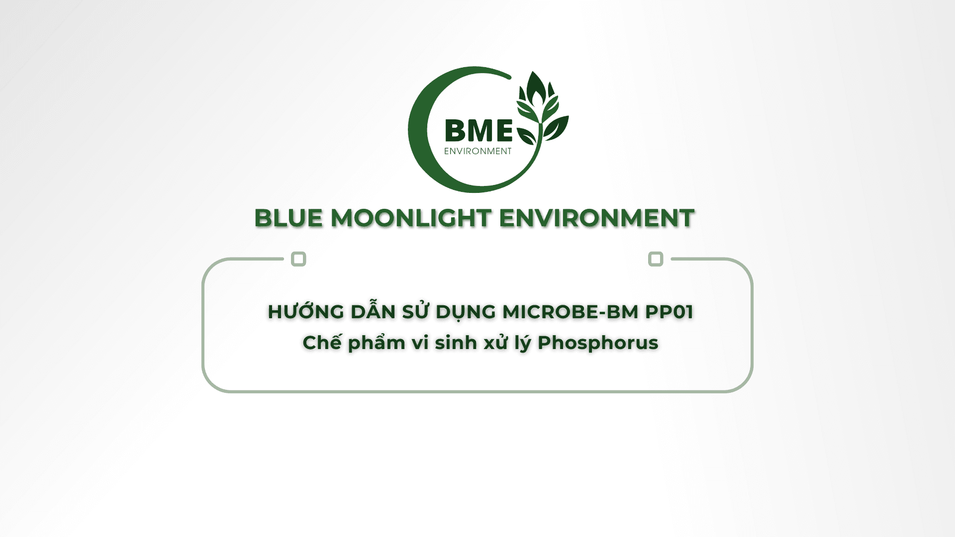 LIỀU LƯỢNG SỬ DỤNG TỐI ƯU VI SINH MICROBE-BM PP01